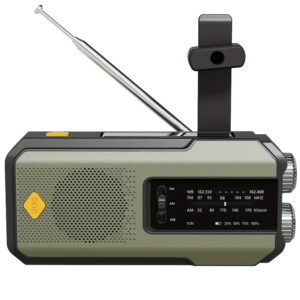 Noodradio powerbank zaklamp met 3 oplaadmogelijkheden legergroen